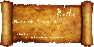 Mazurek Ariadné névjegykártya